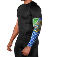 Uzbekistan Arm Sleeves with Ikat Pattern and National Coat of Arms Design - Wonder Print Shop