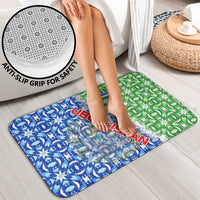 Uzbekistan Bathroom Set with Ikat Pattern and National Coat of Arms Design - Wonder Print Shop