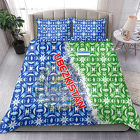 Uzbekistan Bedding Set with Ikat Pattern and National Coat of Arms Design - Wonder Print Shop