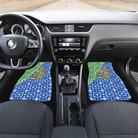 Uzbekistan Car Mats with Ikat Pattern and National Coat of Arms Design - Wonder Print Shop