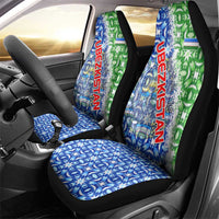 Uzbekistan Car Seat Cover with Ikat Pattern and National Coat of Arms Design - Wonder Print Shop