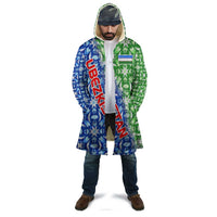 Uzbekistan Cloak with Ikat Pattern and National Coat of Arms Design - Wonder Print Shop