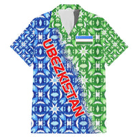 Uzbekistan Family Matching Mermaid Dress and Hawaiian Shirt with Ikat Pattern and National Coat of Arms Design - Wonder Print Shop