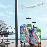 Uzbekistan Luggage Cover with Ikat Pattern and National Coat of Arms Design - Wonder Print Shop