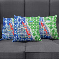 Uzbekistan Pillow Cover with Ikat Pattern and National Coat of Arms Design - Wonder Print Shop