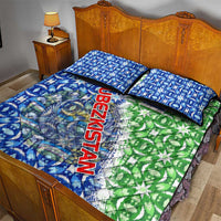 Uzbekistan Quilt Bed Set with Ikat Pattern and National Coat of Arms Design - Wonder Print Shop