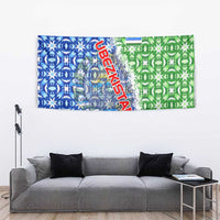Uzbekistan Tapestry with Ikat Pattern and National Coat of Arms Design - Wonder Print Shop