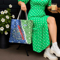 Uzbekistan Tote Bag with Ikat Pattern and National Coat of Arms Design - Wonder Print Shop