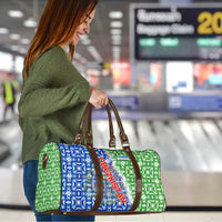 Uzbekistan Travel Bag with Ikat Pattern and National Coat of Arms Design - Wonder Print Shop