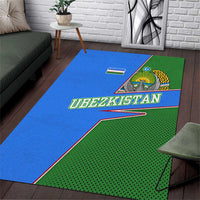 Uzbekistan Area Rug with National Coat of Arms and Modern Gradient Design - Wonder Print Shop