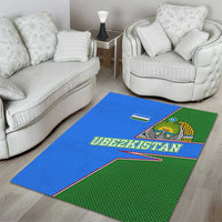 Uzbekistan Area Rug with National Coat of Arms and Modern Gradient Design - Wonder Print Shop