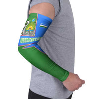 Uzbekistan Arm Sleeves with National Coat of Arms and Modern Gradient Design - Wonder Print Shop