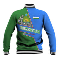 Uzbekistan Baseball Jacket with National Coat of Arms and Modern Gradient Design - Wonder Print Shop