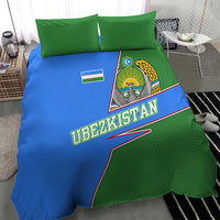 Uzbekistan Bedding Set with National Coat of Arms and Modern Gradient Design - Wonder Print Shop