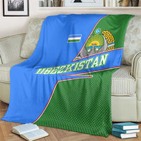 Uzbekistan Blanket with National Coat of Arms and Modern Gradient Design - Wonder Print Shop