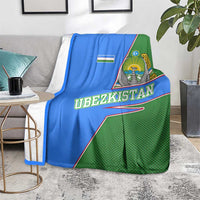 Uzbekistan Blanket with National Coat of Arms and Modern Gradient Design - Wonder Print Shop