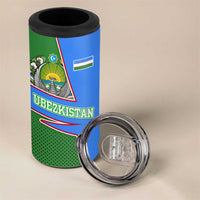 Uzbekistan 4 in 1 Can Cooler Tumbler with National Coat of Arms and Modern Gradient Design - Wonder Print Shop