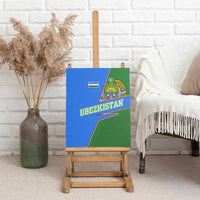 Uzbekistan Canvas Wall Art with National Coat of Arms and Modern Gradient Design - Wonder Print Shop