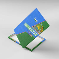 Uzbekistan Canvas Wall Art with National Coat of Arms and Modern Gradient Design - Wonder Print Shop