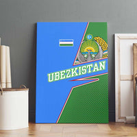 Uzbekistan Canvas Wall Art with National Coat of Arms and Modern Gradient Design - Wonder Print Shop