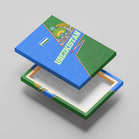 Uzbekistan Canvas Wall Art with National Coat of Arms and Modern Gradient Design - Wonder Print Shop