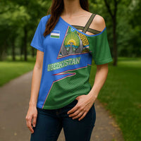 Uzbekistan Cross Shoulder Shirt with National Coat of Arms and Modern Gradient Design - Wonder Print Shop