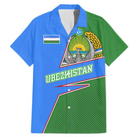 Uzbekistan Family Matching Mermaid Dress and Hawaiian Shirt with National Coat of Arms and Modern Gradient Design - Wonder Print Shop