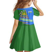 Uzbekistan Family Matching Off Shoulder Maxi Dress and Hawaiian Shirt with National Coat of Arms and Modern Gradient Design - Wonder Print Shop