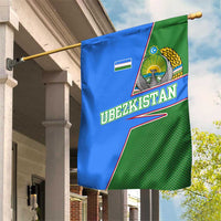 Uzbekistan Garden Flag with National Coat of Arms and Modern Gradient Design - Wonder Print Shop