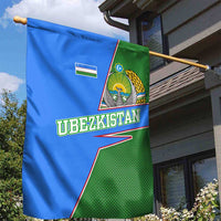 Uzbekistan Garden Flag with National Coat of Arms and Modern Gradient Design - Wonder Print Shop