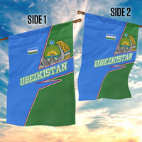 Uzbekistan Garden Flag with National Coat of Arms and Modern Gradient Design - Wonder Print Shop