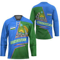 Uzbekistan Hockey Jersey with National Coat of Arms and Modern Gradient Design - Wonder Print Shop