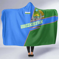 Uzbekistan Hooded Blanket with National Coat of Arms and Modern Gradient Design - Wonder Print Shop
