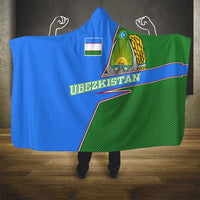 Uzbekistan Hooded Blanket with National Coat of Arms and Modern Gradient Design - Wonder Print Shop