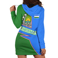 Uzbekistan Hoodie Dress with National Coat of Arms and Modern Gradient Design - Wonder Print Shop