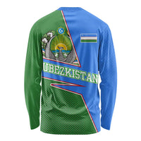 Uzbekistan Long Sleeve Shirt with National Coat of Arms and Modern Gradient Design - Wonder Print Shop