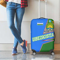 Uzbekistan Luggage Cover with National Coat of Arms and Modern Gradient Design - Wonder Print Shop