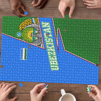 Uzbekistan Puzzle with National Coat of Arms and Modern Gradient Design - Wonder Print Shop