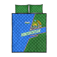 Uzbekistan Quilt Bed Set with National Coat of Arms and Modern Gradient Design - Wonder Print Shop