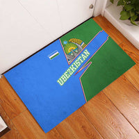 Uzbekistan Rubber Doormat with National Coat of Arms and Modern Gradient Design - Wonder Print Shop