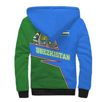 Uzbekistan Sherpa Hoodie with National Coat of Arms and Modern Gradient Design - Wonder Print Shop