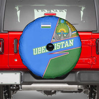 Uzbekistan Spare Tire Cover with National Coat of Arms and Modern Gradient Design - Wonder Print Shop