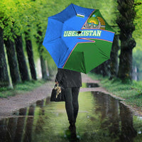 Uzbekistan Umbrella with National Coat of Arms and Modern Gradient Design - Wonder Print Shop