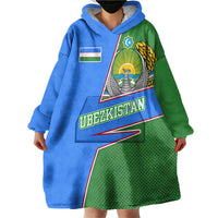 Uzbekistan Wearable Blanket Hoodie with National Coat of Arms and Modern Gradient Design - Wonder Print Shop