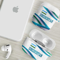 Uzbekistan AirPods Case with Ribbon Wave Design - Wonder Print Shop
