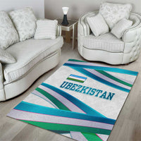 Uzbekistan Area Rug with Ribbon Wave Design - Wonder Print Shop