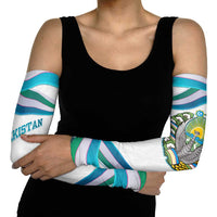 Uzbekistan Arm Sleeves with Ribbon Wave Design - Wonder Print Shop