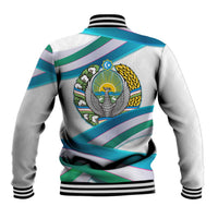 Uzbekistan Baseball Jacket with Ribbon Wave Design - Wonder Print Shop