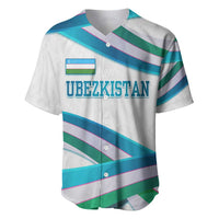 Uzbekistan Baseball Jersey with Ribbon Wave Design - Wonder Print Shop