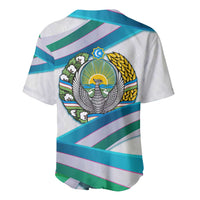 Uzbekistan Baseball Jersey with Ribbon Wave Design - Wonder Print Shop